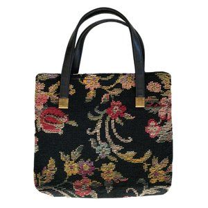 Vintage JR USA tapestry floral handbag purse